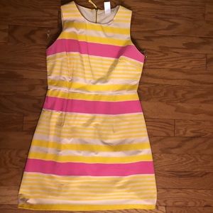 New yellow and pink sleeveless dress. Size Large